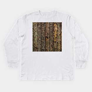 Rough Pine Planks Kids Long Sleeve T-Shirt